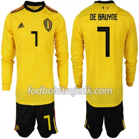 Belgien VM 2018 DE BRUYNE 7 Børn Udebane - Fodboldtrøjer(L/S)